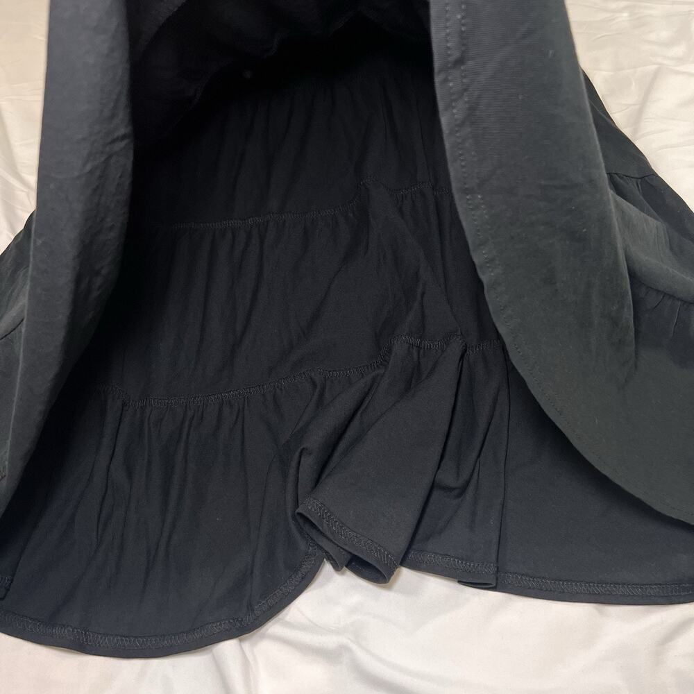 J. Crew Mini Dress Size XL Black Knit Broken-In Jersey Tiered Cotton Casual NWT - Picture 11 of 12